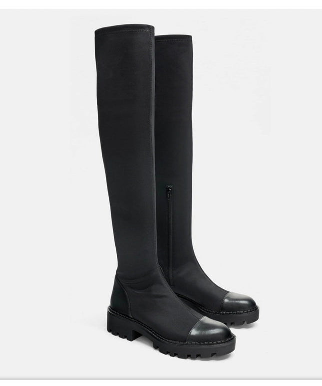 Sock Over The Knee Stretch Boots