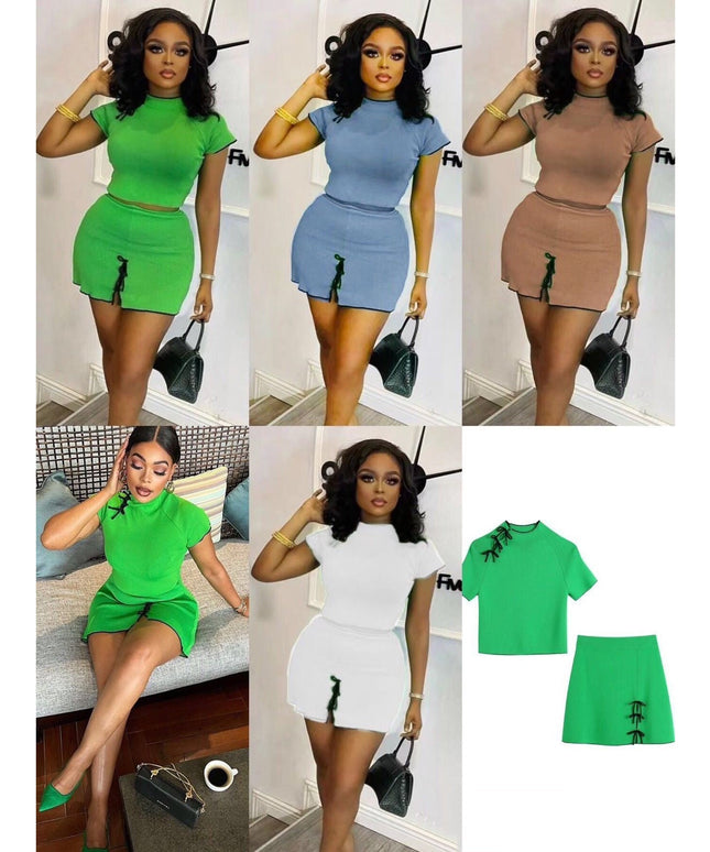 Short Sleeve Top & Mini Skirt Set