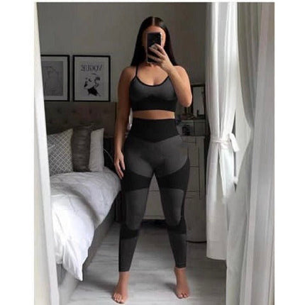 High waisted pant and crop top Gym set