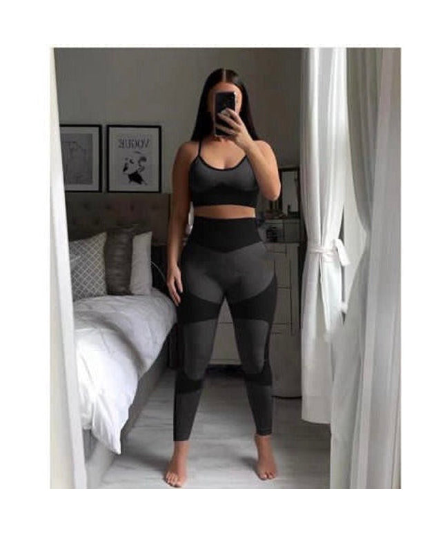 High waisted pant and crop top Gym set