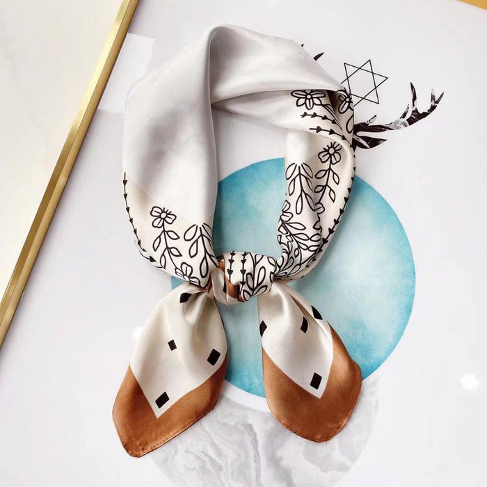 Luxury Print Silk Satin Head Scarf — YELLOW SUB TRADING