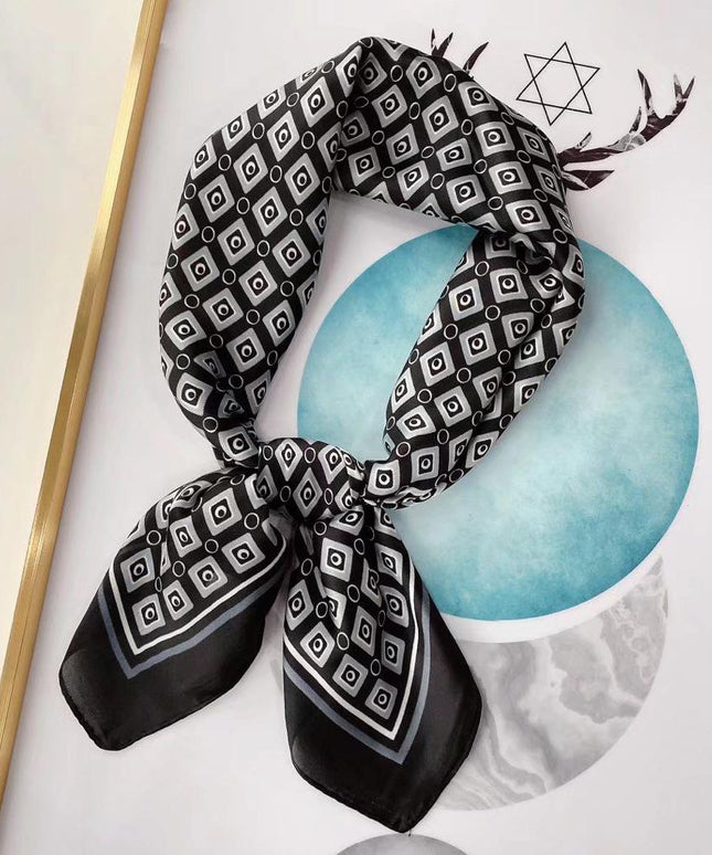 Luxury Print Silk Satin Head Scarf