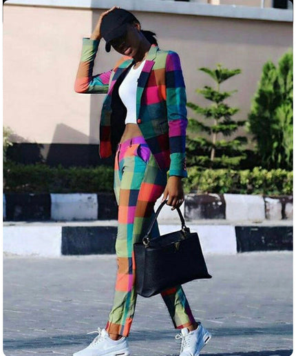 Casual Rainbow Two Piece Set