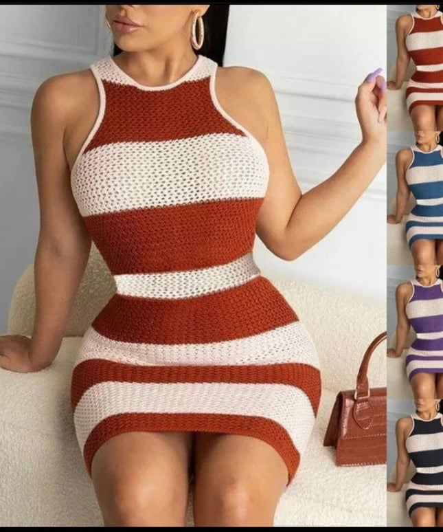 Striped Mini Sweater Dress