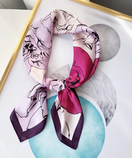 Luxury Print Silk Satin Head Scarf