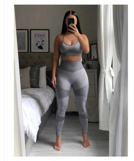 High waisted pant and crop top Gym set