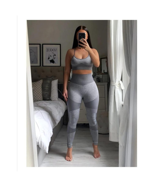 High waisted pant and crop top Gym set