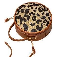 Ladies Vintage Leopard Print Small Round Bag.