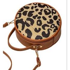 Ladies Vintage Leopard Print Small Round Bag.