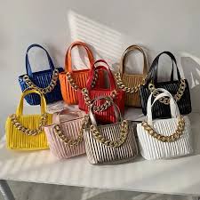 Casual Tote new Luxury Designer Stripes Shoulder bag.