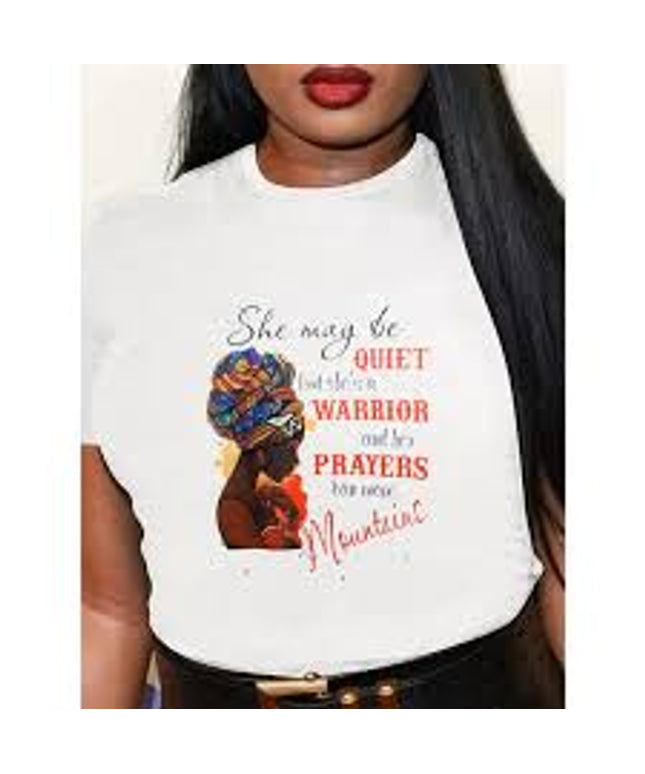 She May Be Quiet Printed T-Shirt.