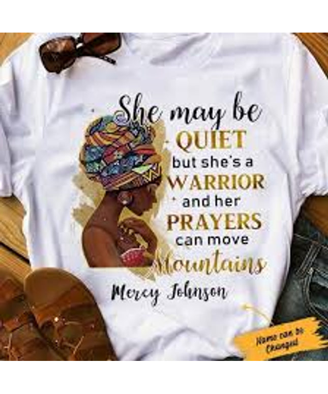 She May Be Quiet Printed T-Shirt.