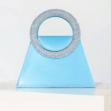 Rhinestone clutch diamond round handle Handbags.