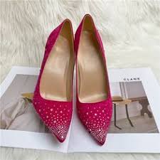 Colored Crystal Pumps High Heel Shoes.