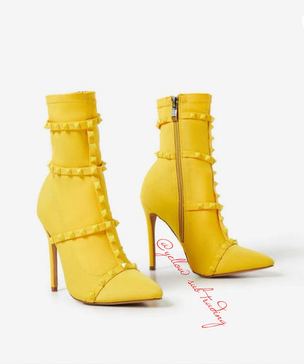 Studded Detail Sock Boots - YELLOW SUB TRADING 