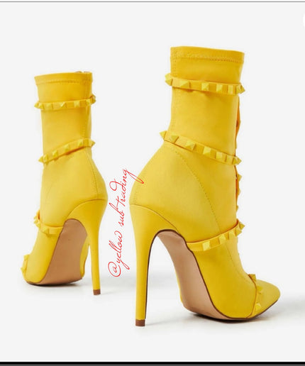 Studded Detail Sock Boots - YELLOW SUB TRADING 