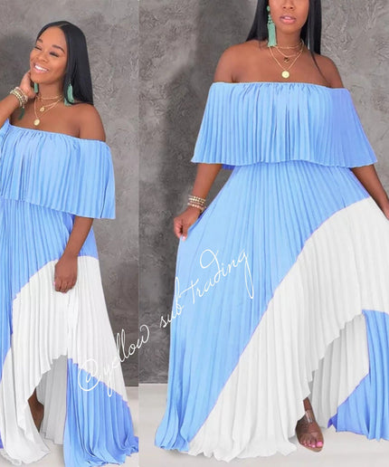 Off Shoulder Side Slit Maxi Dress