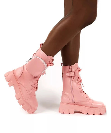 Chunky Pocket Platform Boots