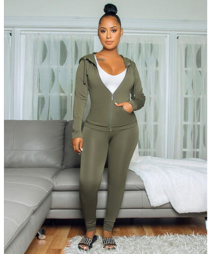 Zipper Tracksuit Set