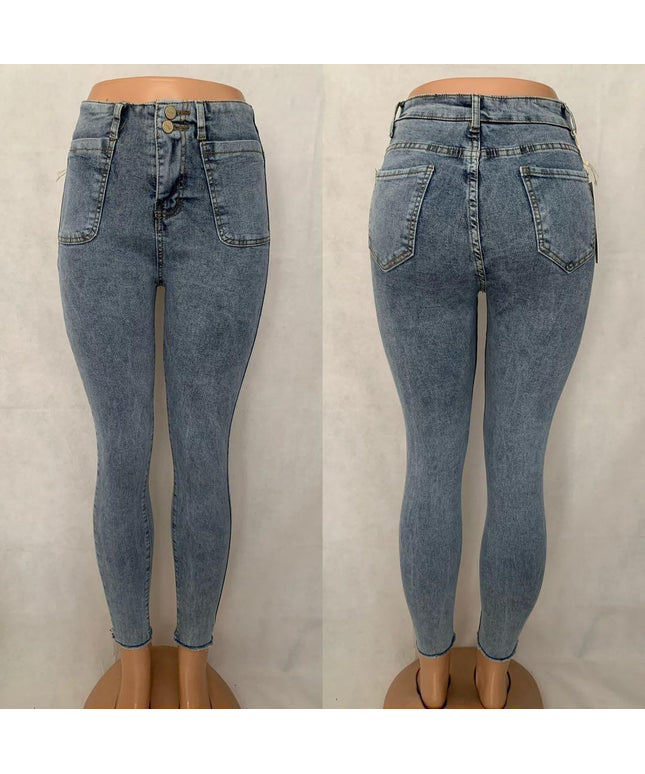 Two Button High Waisted skinny jeans