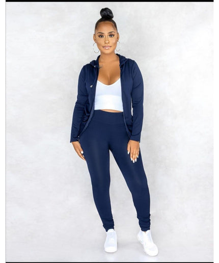 Zipper Tracksuit Set