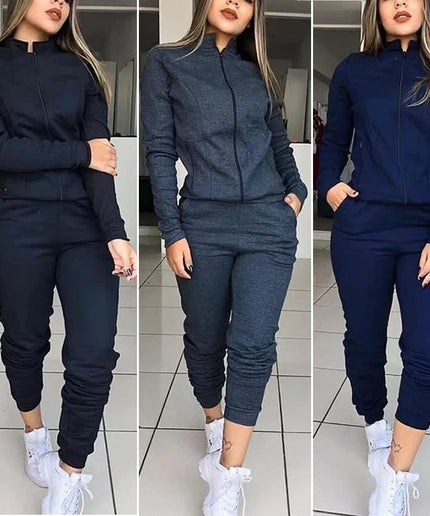 Zipper Tracksuit Set