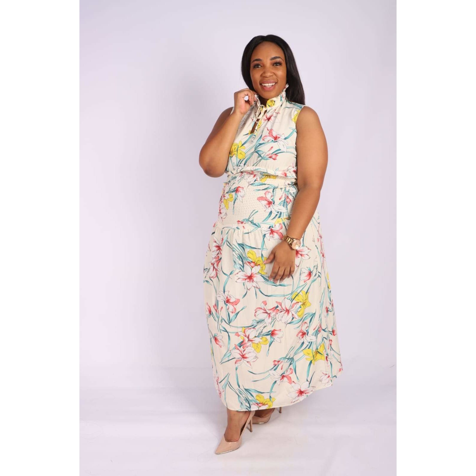 Sleeveless Floral Maxi Dress – YELLOW SUB TRADING