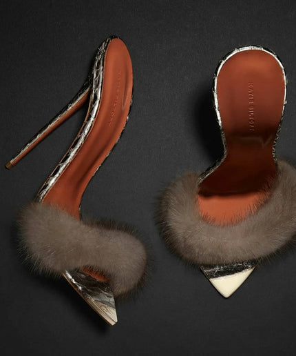 Soft Fur pointed High Heel