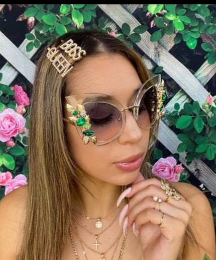 Flower Rhinestone Sunglas