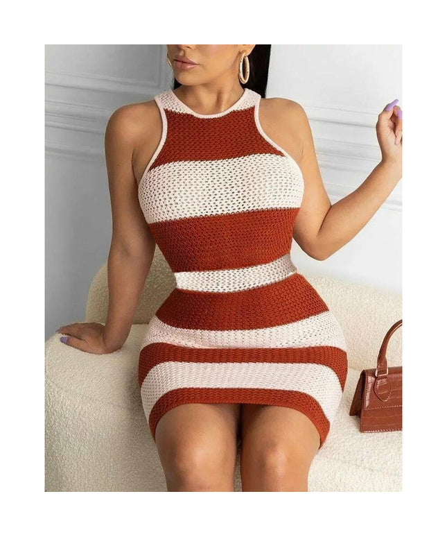 Striped Mini Sweater Dress
