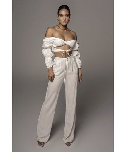 Sexy Long Sleeve V Neck Crop Top