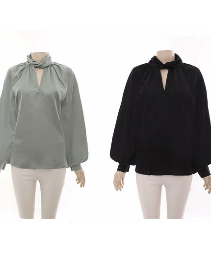 Long Sleeve Satin Blouse