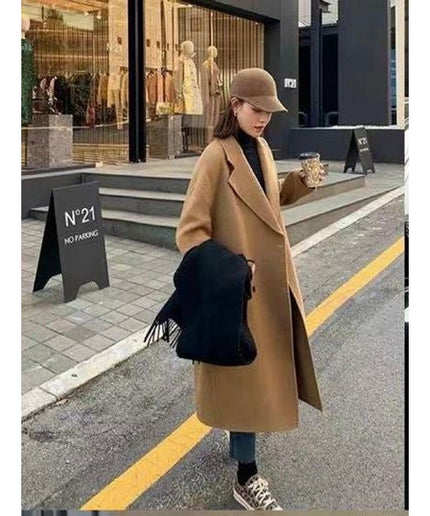 Single Button Long Waterfall Coat