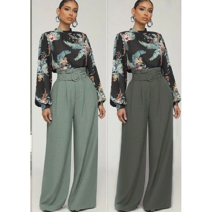 Buy Skyward Chic: Elevate Your Style with High-Waist Wide Leg