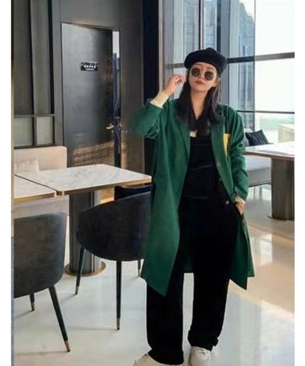 Single Button Long Waterfall Coat