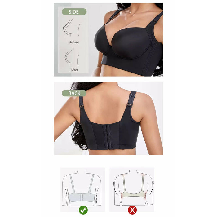 Fashion Deep Cup Bra, Summer Sexy Push Up Wireless Bras, Hide Back Fat Full  Back Coverage Bra for Women. : : Clothing, Shoes & Accessories
