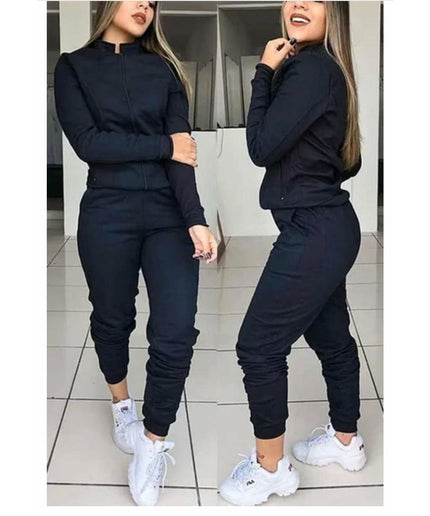 Zipper Tracksuit Set