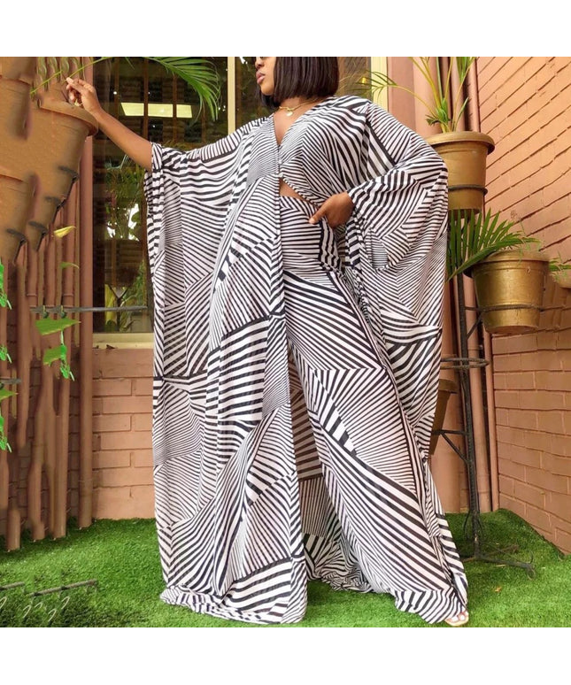 African Two Piece Sets Long Dress Pants Suit