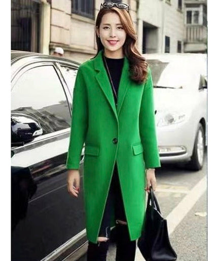 Single Button Long Waterfall Coat