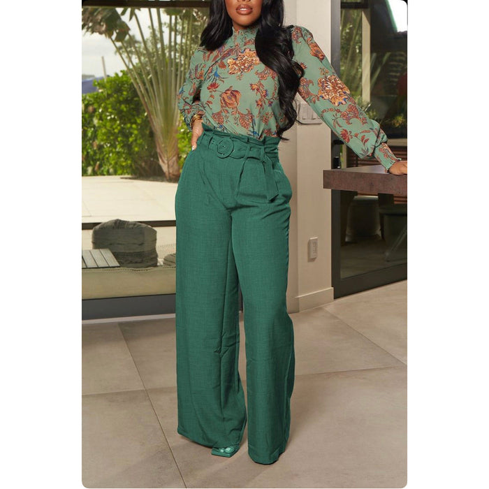 High Waisted Wide Leg Casual Pants — YELLOW SUB TRADING